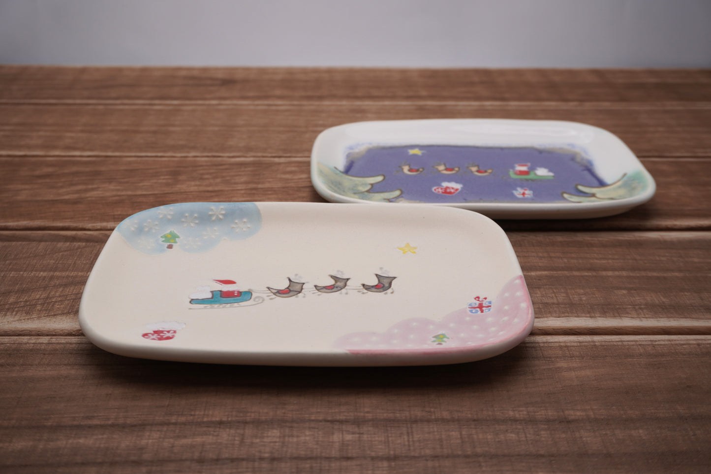サンタクロース長皿(スノーホワイトA)