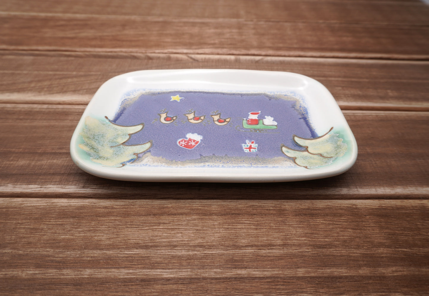 サンタクロース長皿（夜空A）