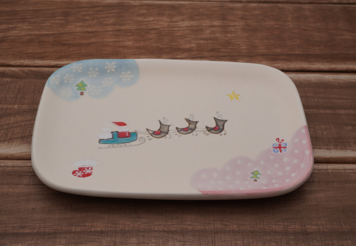 サンタクロース長皿（スノーホワイトA）