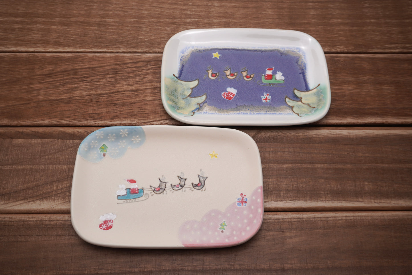 サンタクロース長皿（スノーホワイトA）