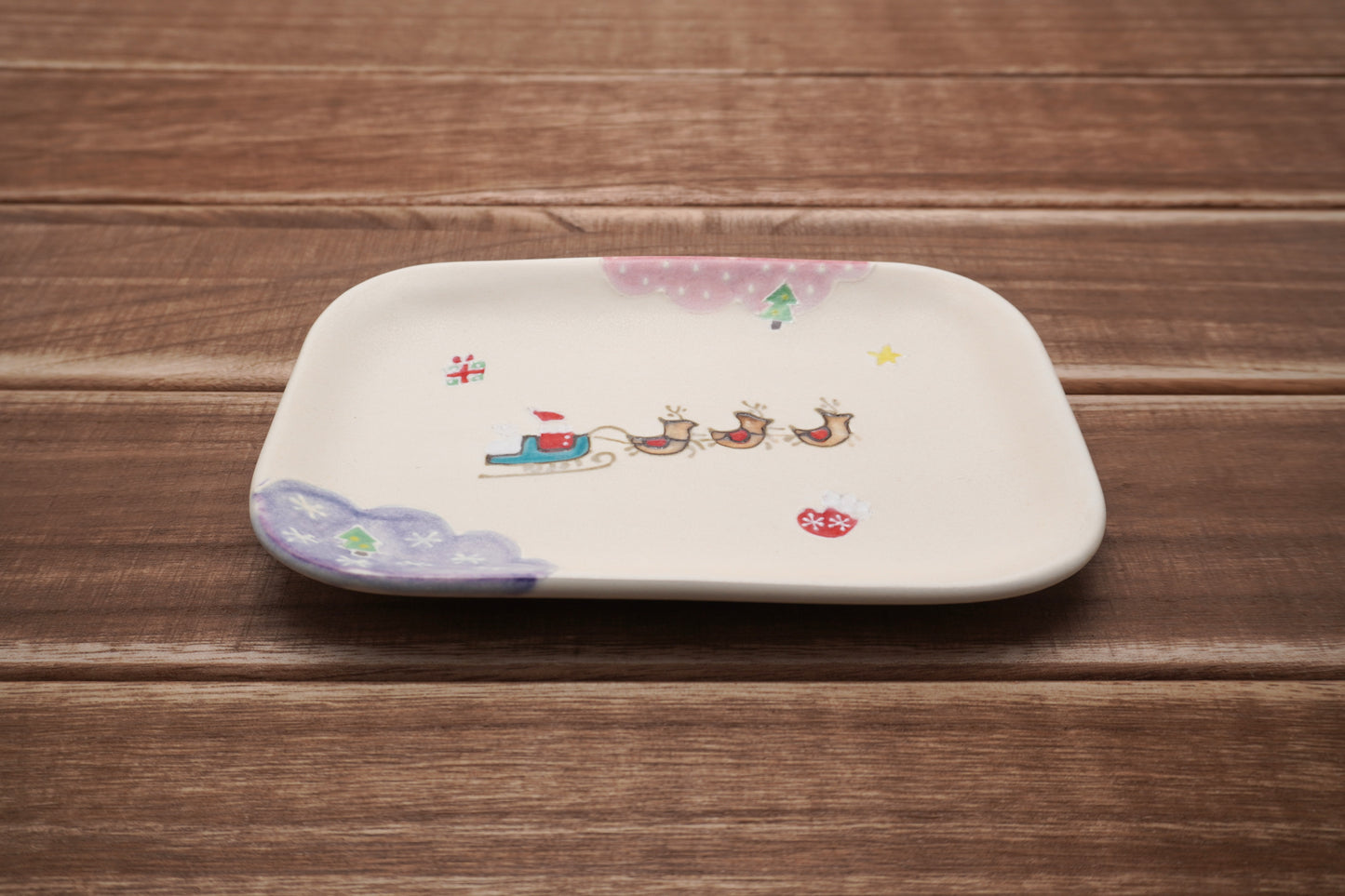 サンタクロース長皿（スノーホワイトB）