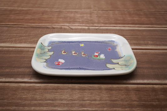 サンタクロース長皿（夜空B）